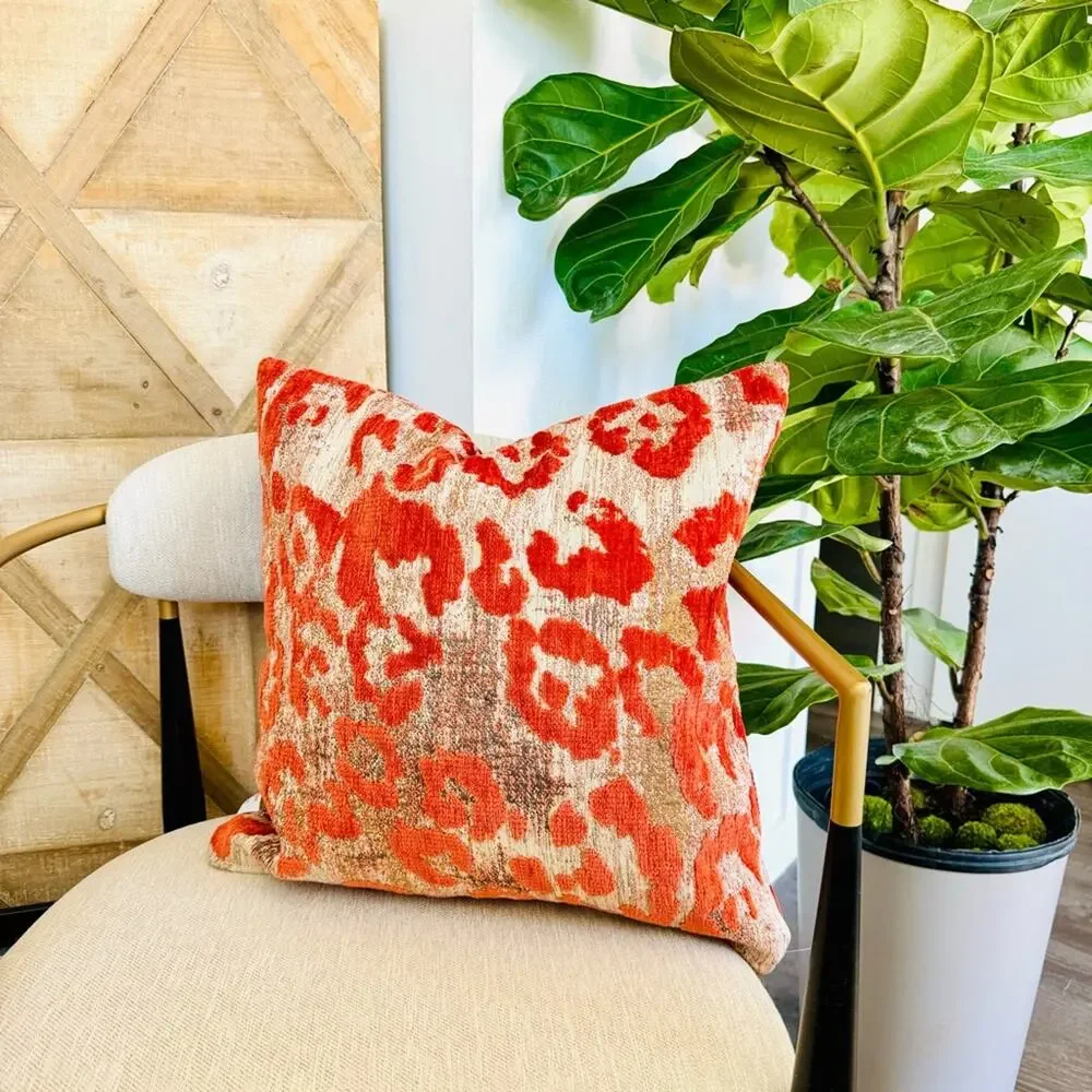 NEWPORT HOME Rust Red Burnt Orange Tan Textured Pillow Case Sham 18